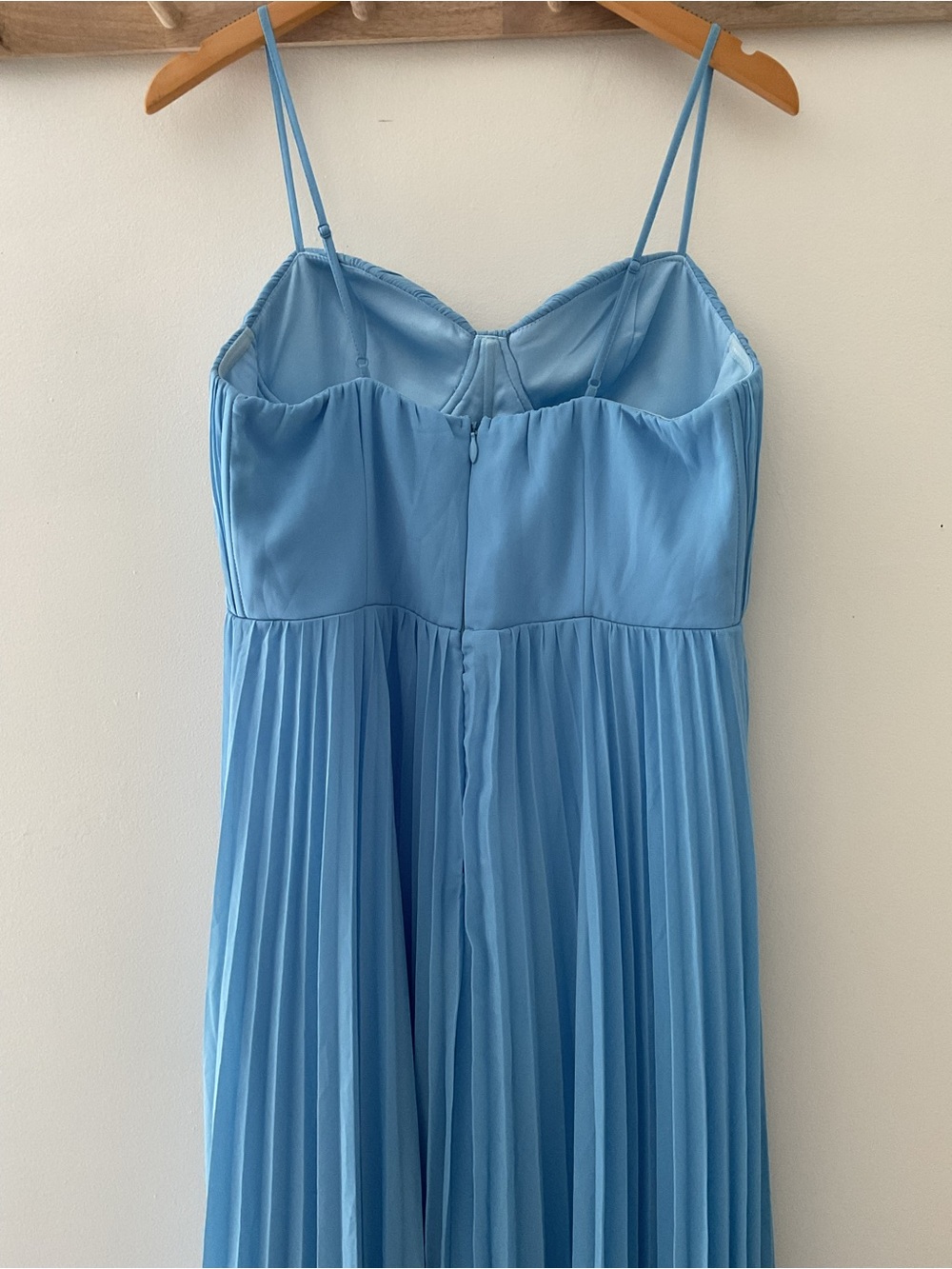 Lulus Admirable Elegance Light Blue Pleated Bustier Lightweight Maxi Dress XL - Picture 8 of 15